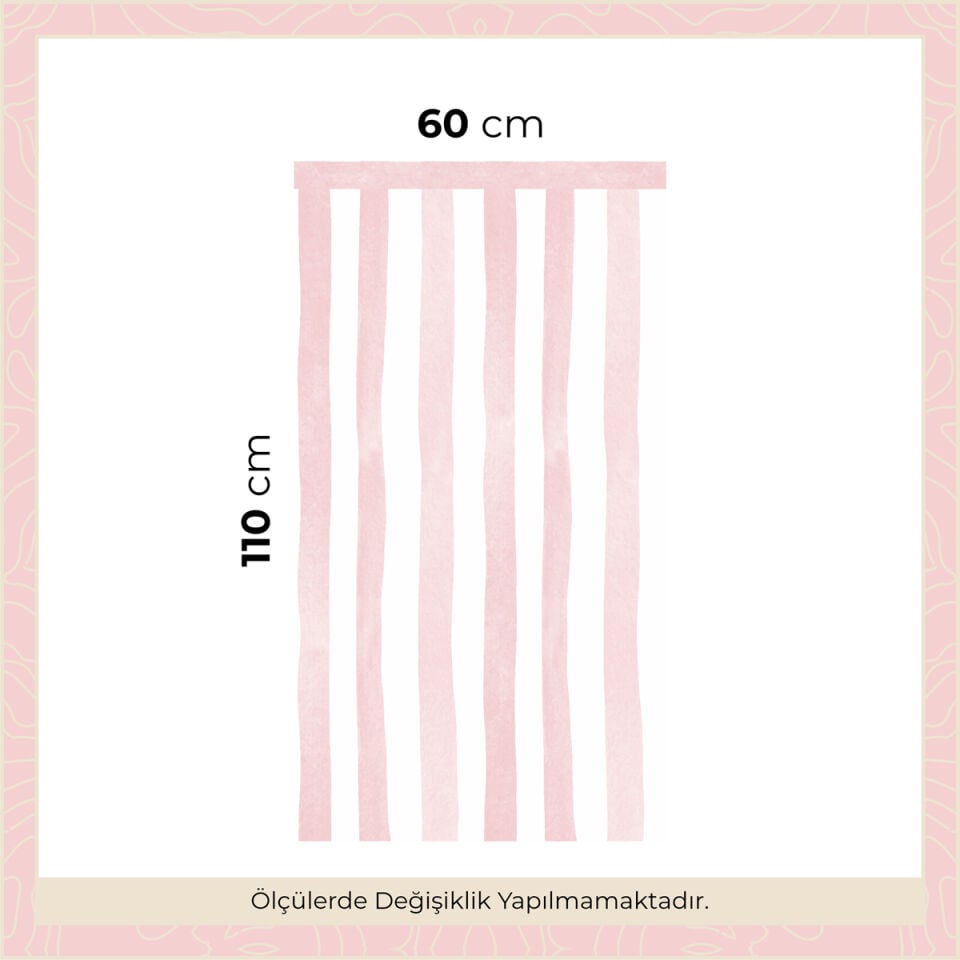 Sulu Boya Çizgiler Panel Sticker Pembe