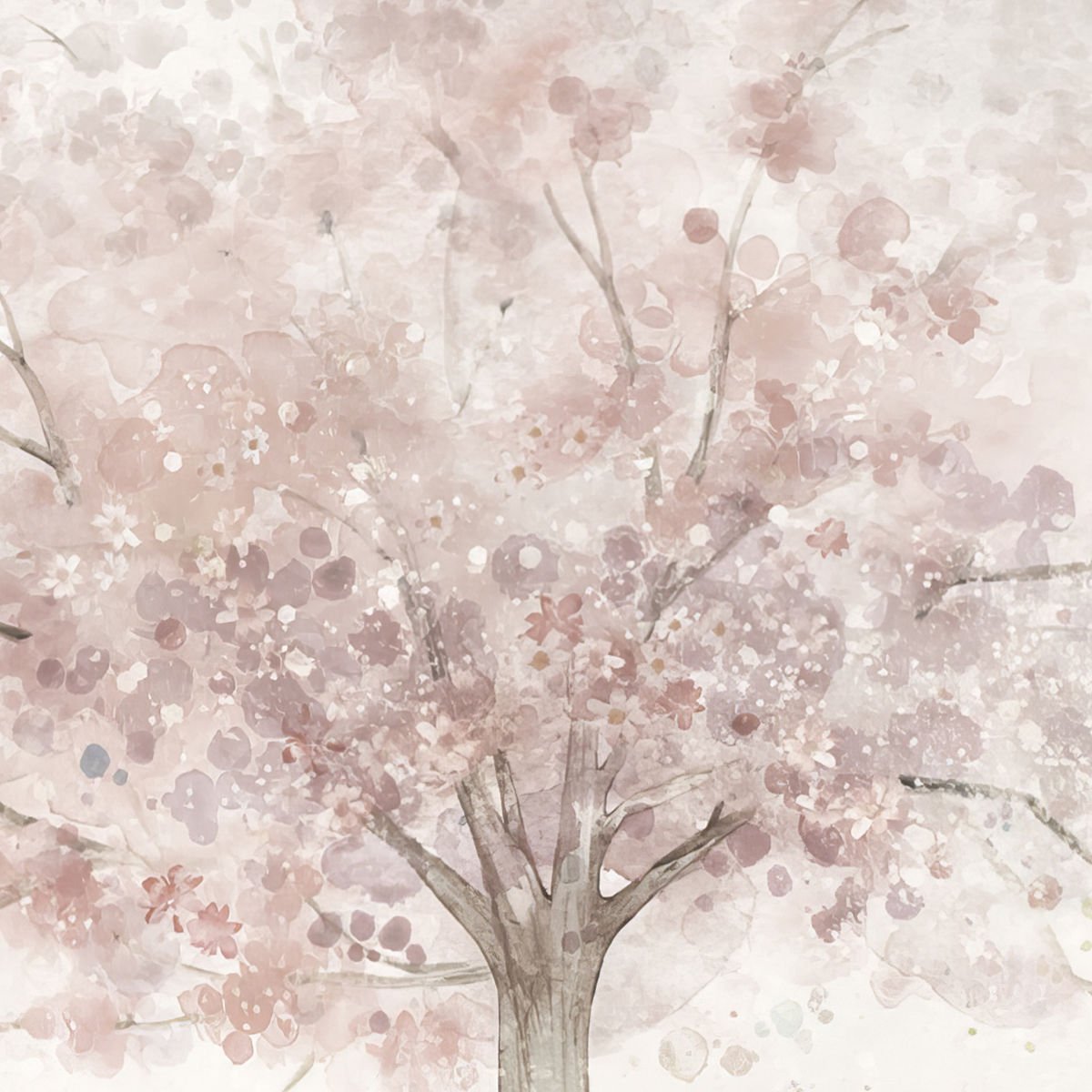 Pembe Sulu Boya Ağaç Duvar Kağıdı