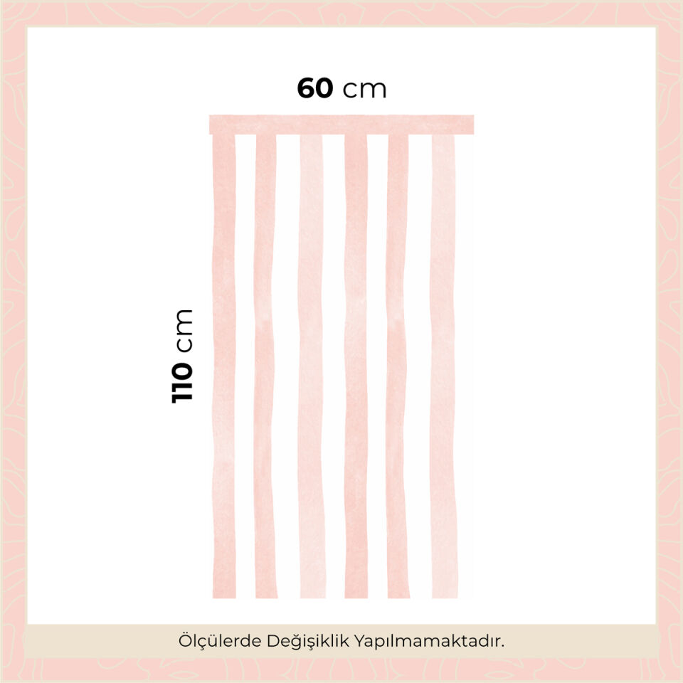 Sulu Boya Çizgiler Panel Sticker Somon Pembe