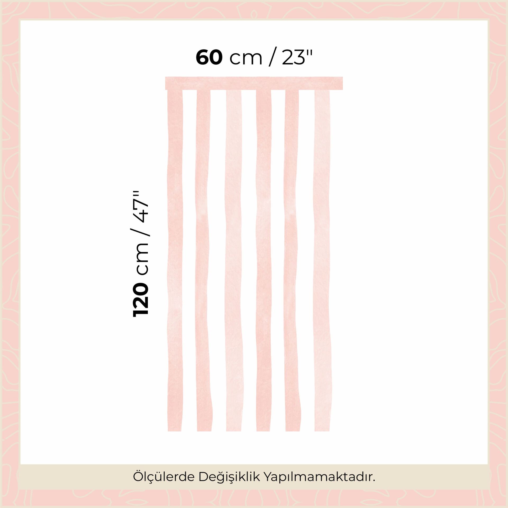 Sulu Boya Çizgiler Panel Sticker Somon Pembe