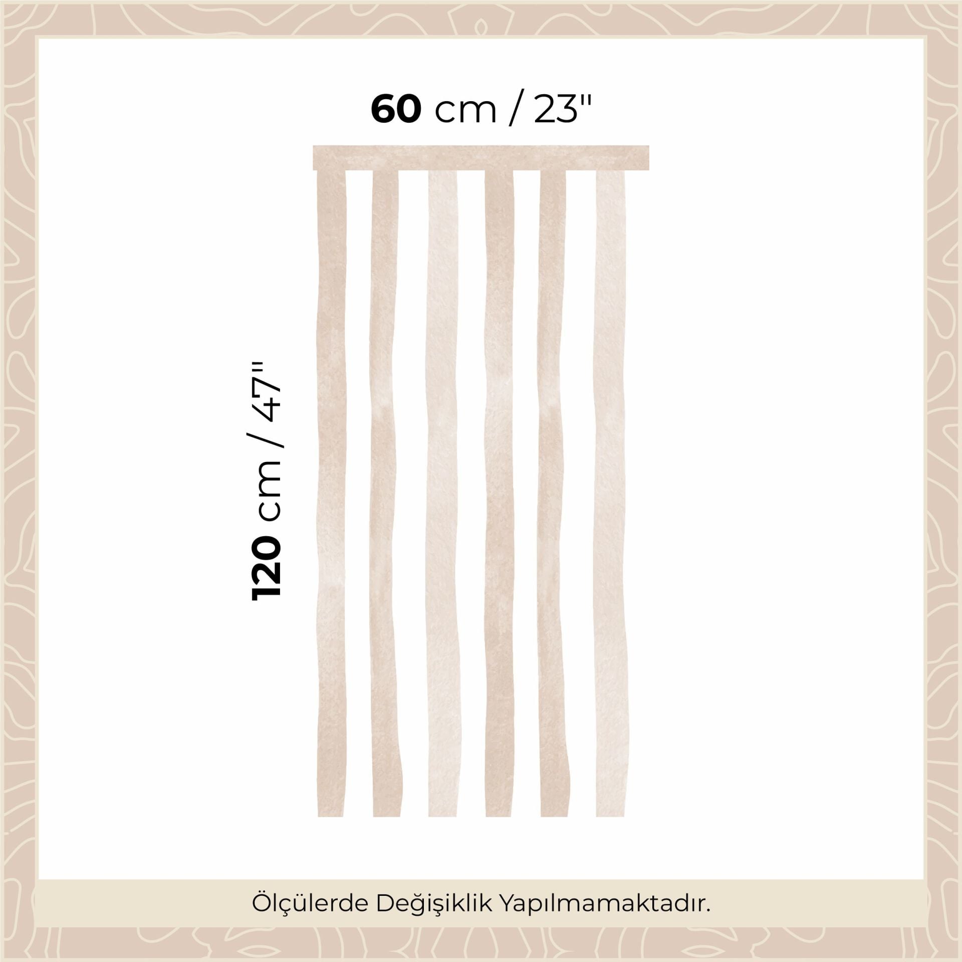 Sulu Boya Çizgiler Panel Sticker Kahverengi