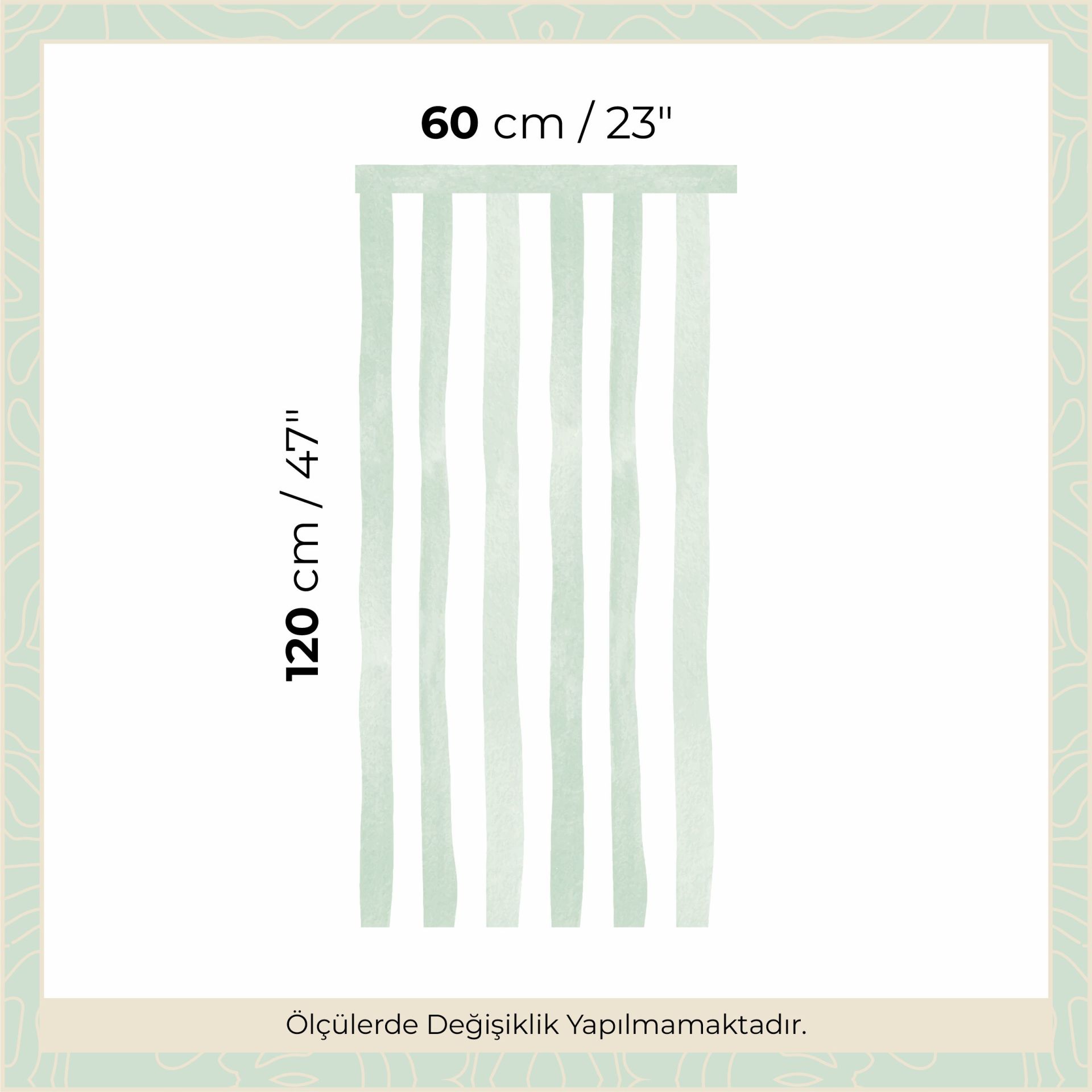 Sulu Boya Çizgiler Panel Sticker Yeşil