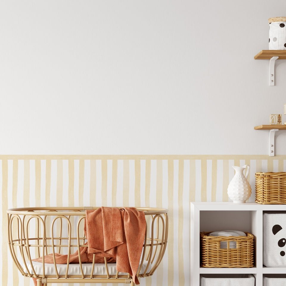 Sulu Boya Çizgiler Panel Sticker Sarı