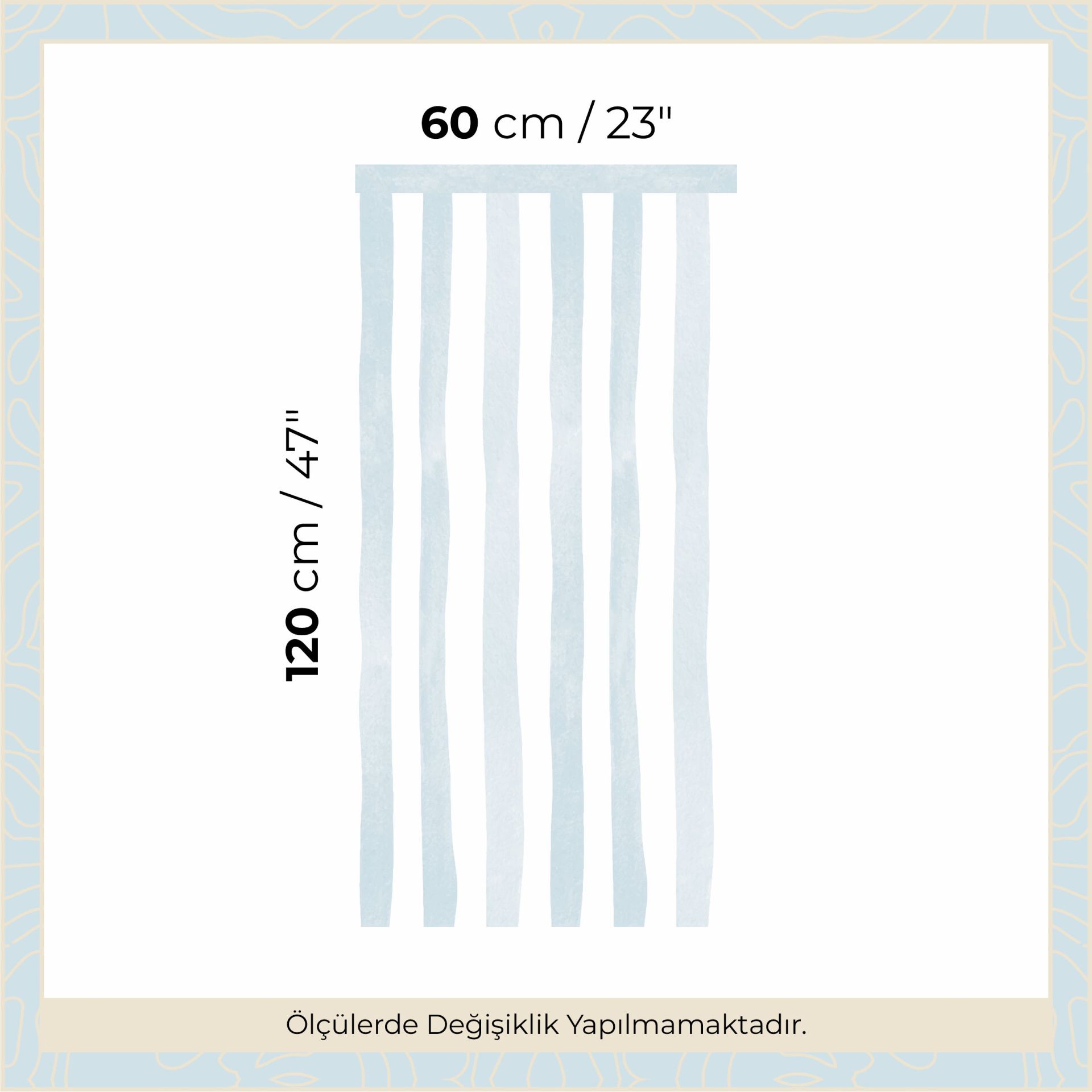 Sulu Boya Çizgiler Panel Sticker Açık Mavi