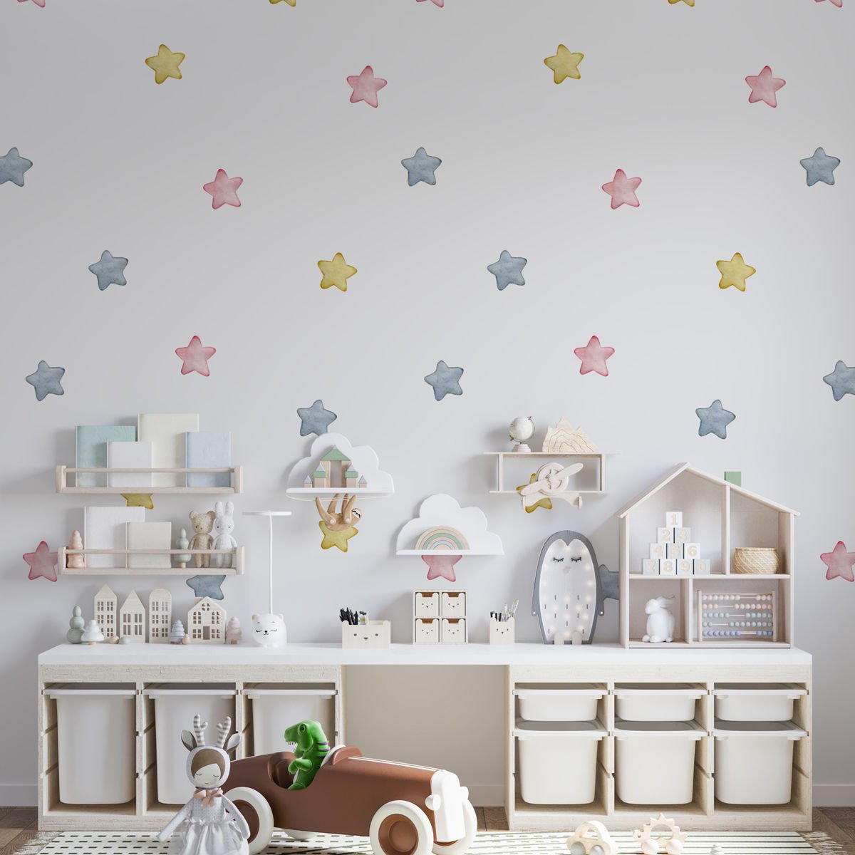 Sulu Boya Yıldızlar Sticker