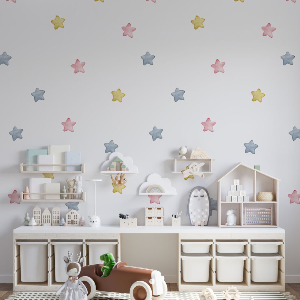 Sulu Boya Yıldızlar Sticker