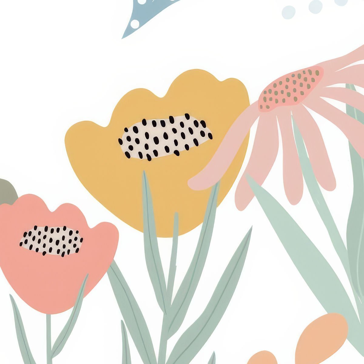 Soyut Bahar Çiçekleri - Parlak Duvar Kağıdı