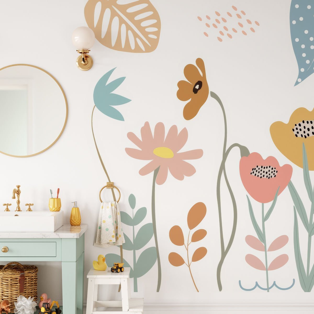 Soyut Bahar Çiçekleri - Parlak Duvar Kağıdı