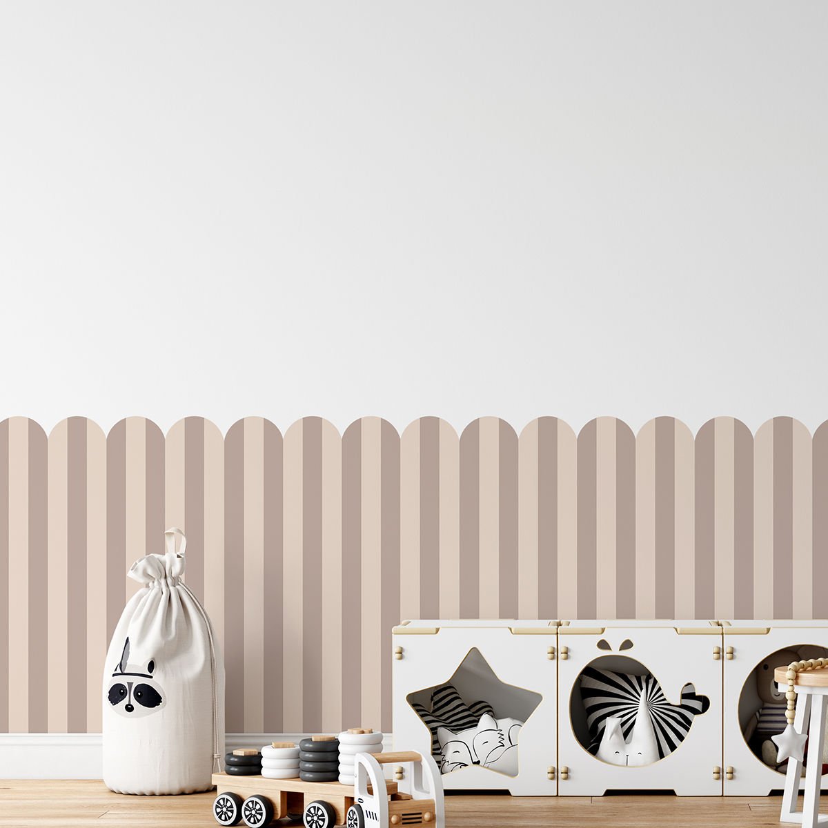 Peel & Stick İki Renk Fırfırlı Panel Sticker 2