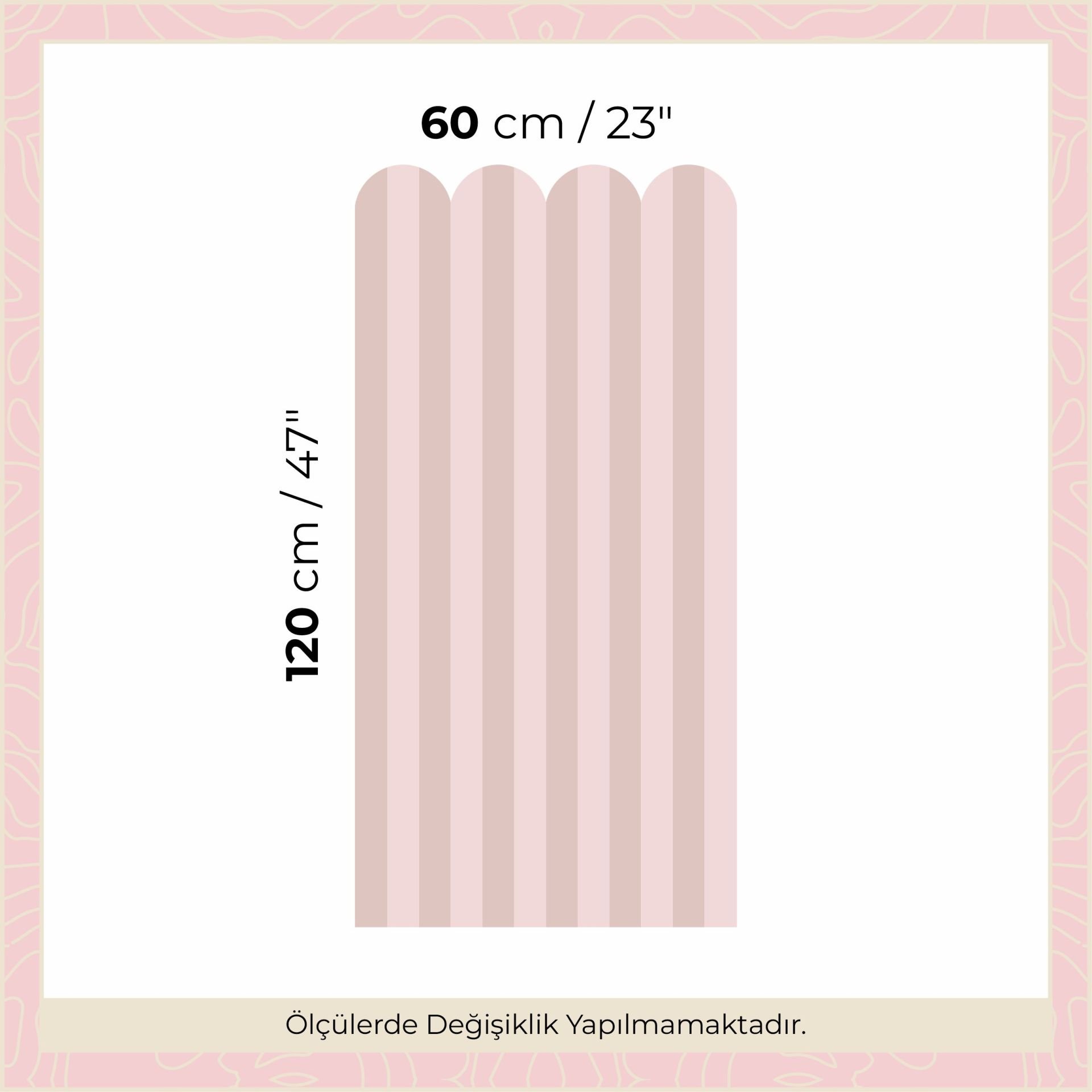 Peel & Stick İki Renk Fırfırlı Panel Sticker 2 Gül Kurusu - Pembe