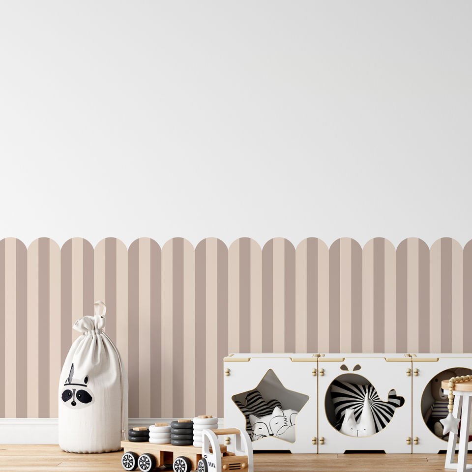 Peel & Stick İki Renk Fırfırlı Panel Sticker 2 Vizon Kahve - Kahverengi