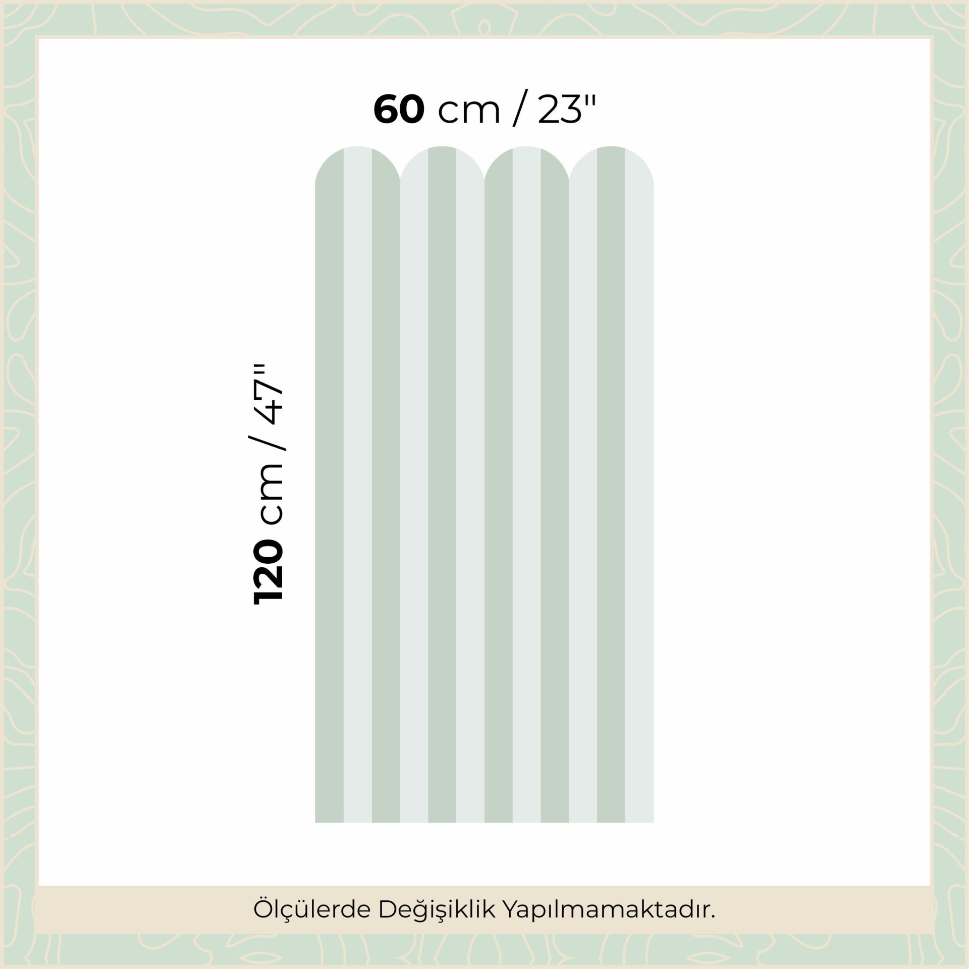 Peel & Stick İki Renk Fırfırlı Panel Sticker 2 Yeşil - Su Yeşili