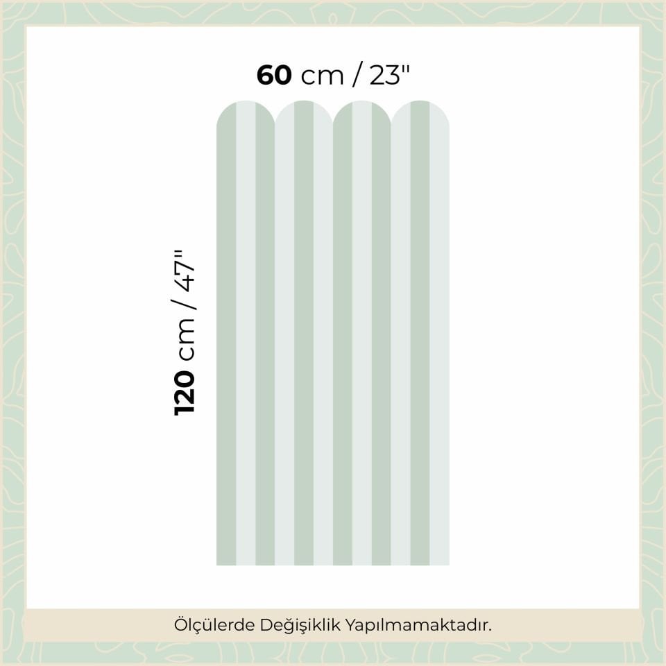 Peel & Stick İki Renk Fırfırlı Panel Sticker 2 Yeşil - Su Yeşili