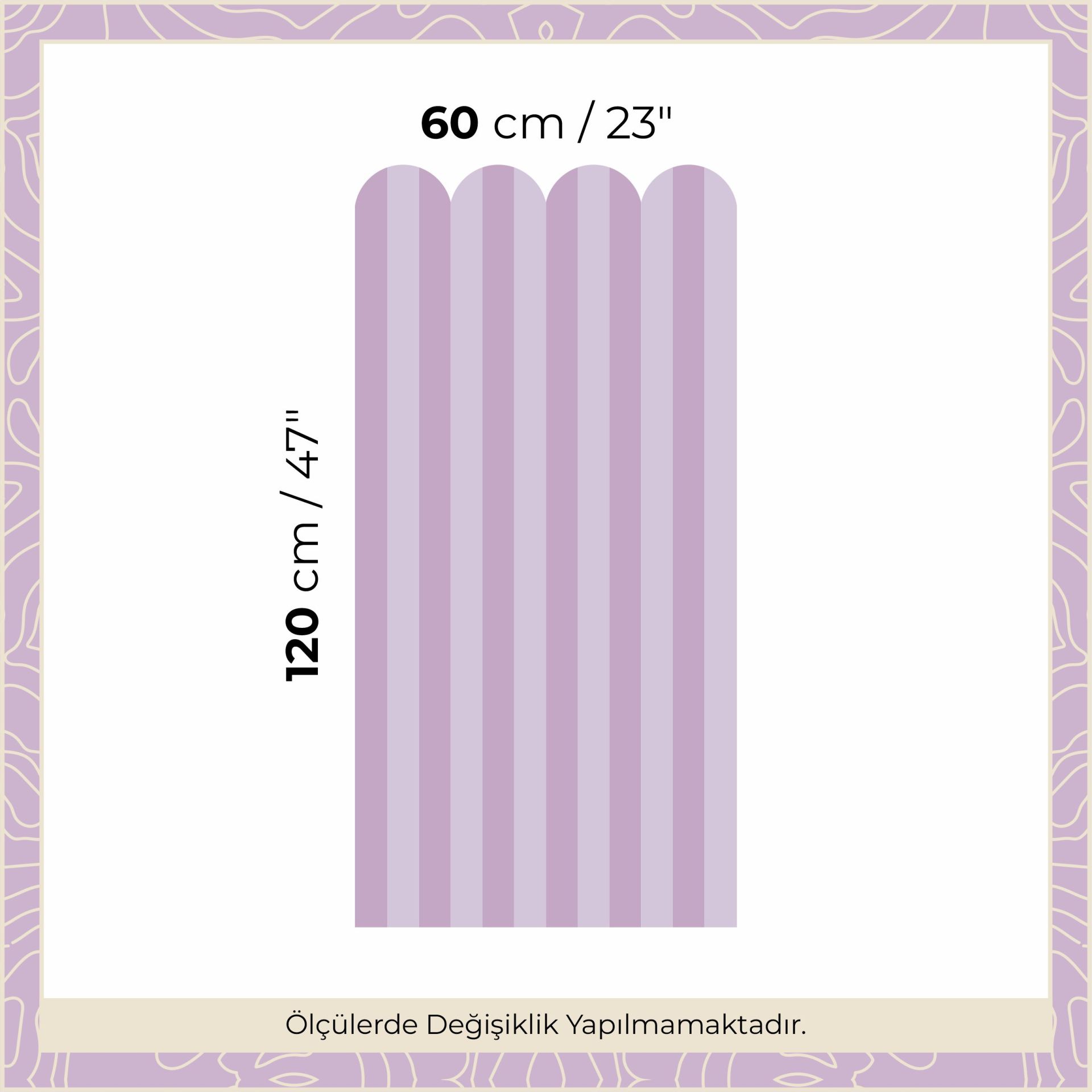 Peel & Stick İki Renk Fırfırlı Panel Sticker 2 Mor - Lila