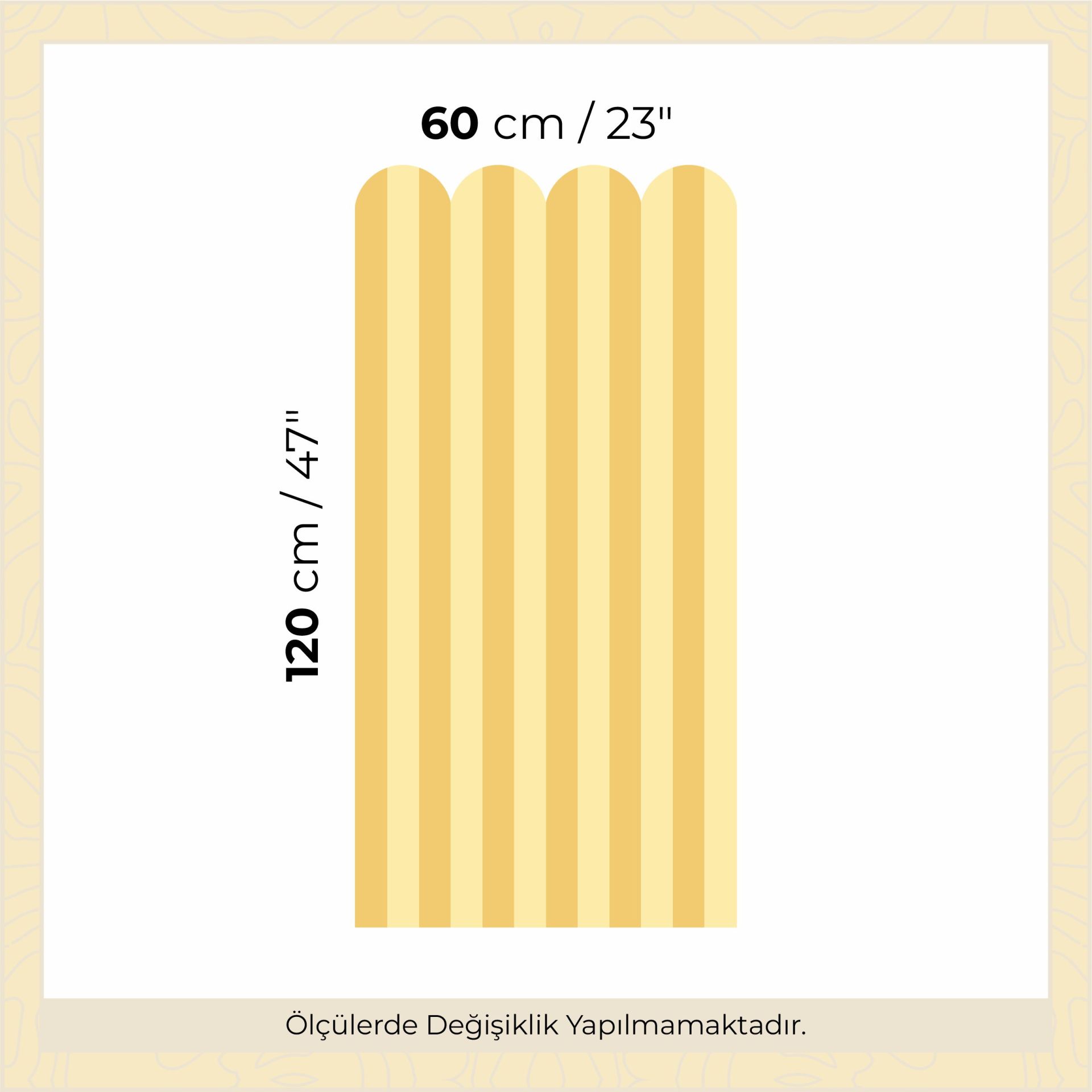 Peel & Stick İki Renk Fırfırlı Panel Sticker 2 Koyu Sarı - Açık Sarı