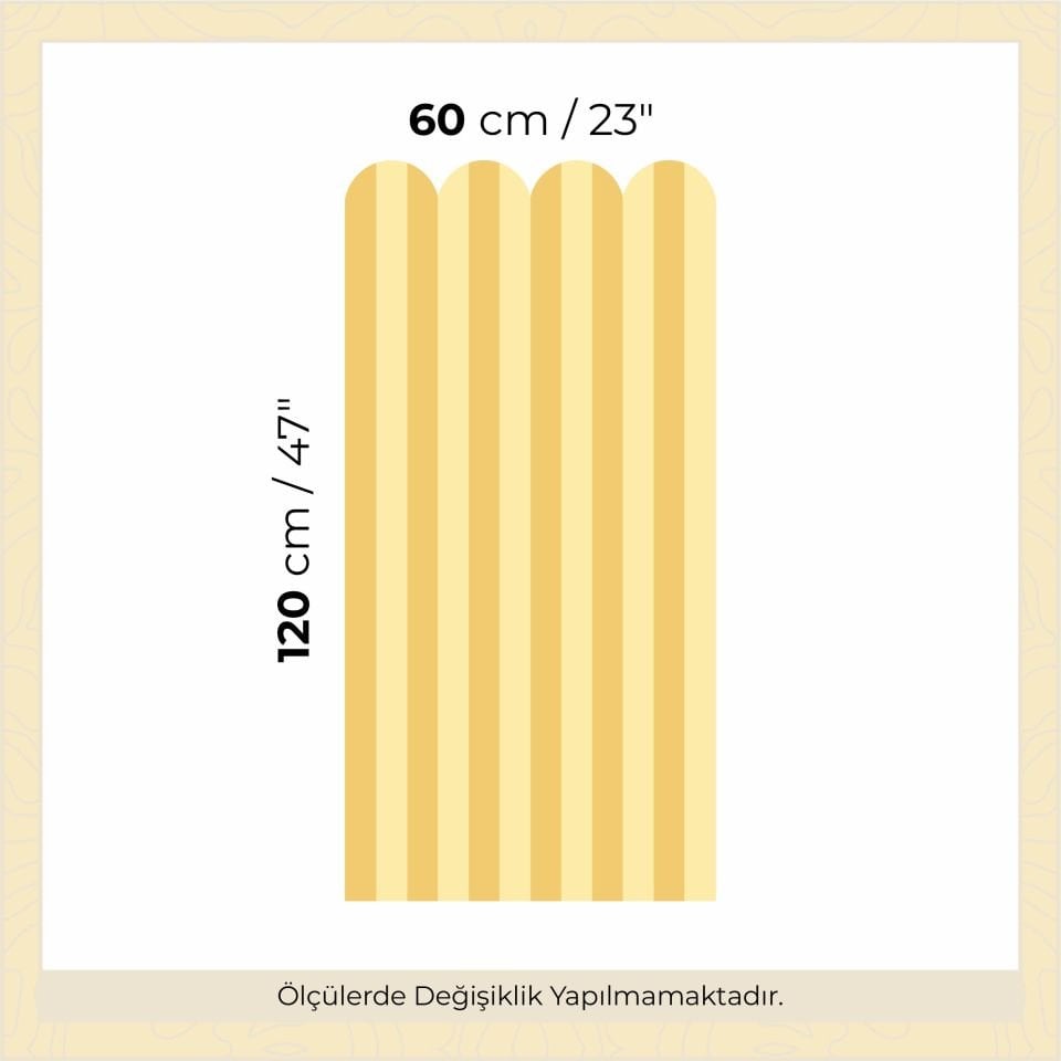 Peel & Stick İki Renk Fırfırlı Panel Sticker 2 Koyu Sarı - Açık Sarı