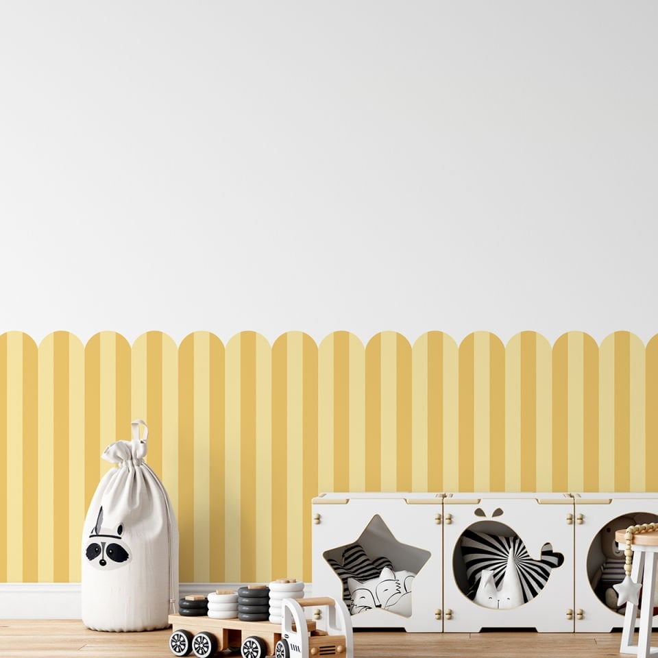 Peel & Stick İki Renk Fırfırlı Panel Sticker 2 Koyu Sarı - Açık Sarı