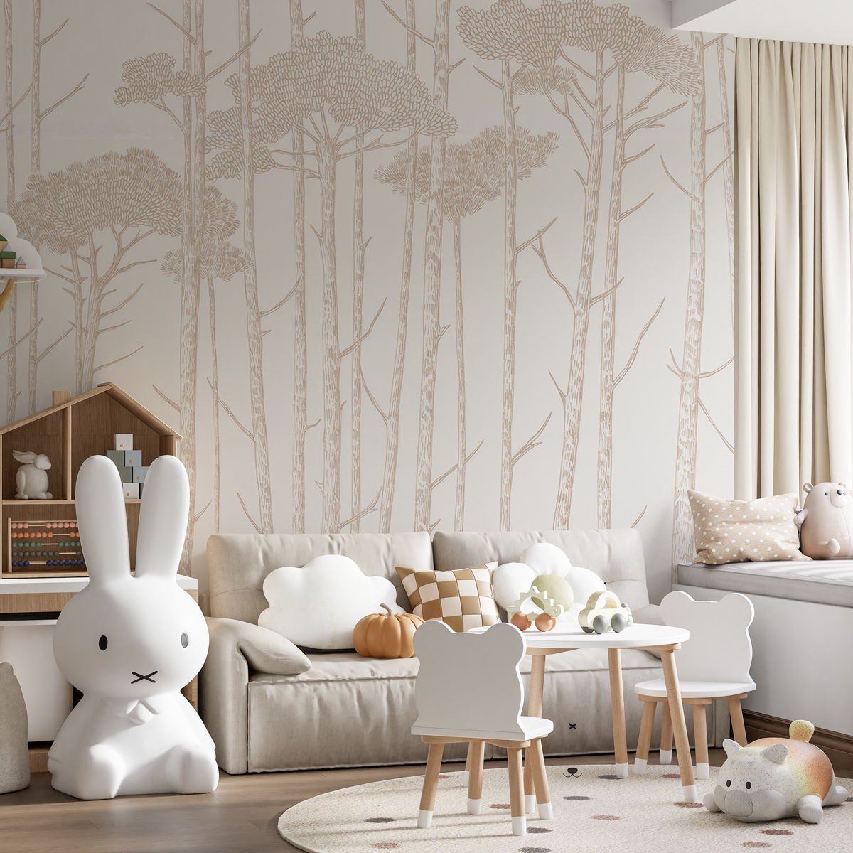 Çizgisel Ağaçlar Duvar Kağıdı