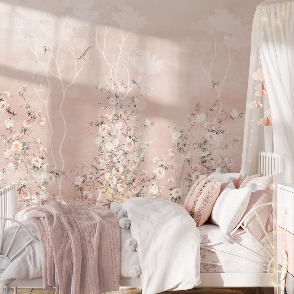 Pembe Gökyüzü ve Güller Duvar Kağıdı