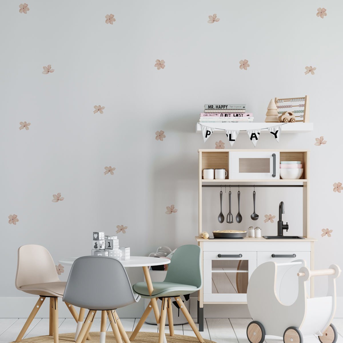 Sulu Boya Çiçekler 2 Sticker