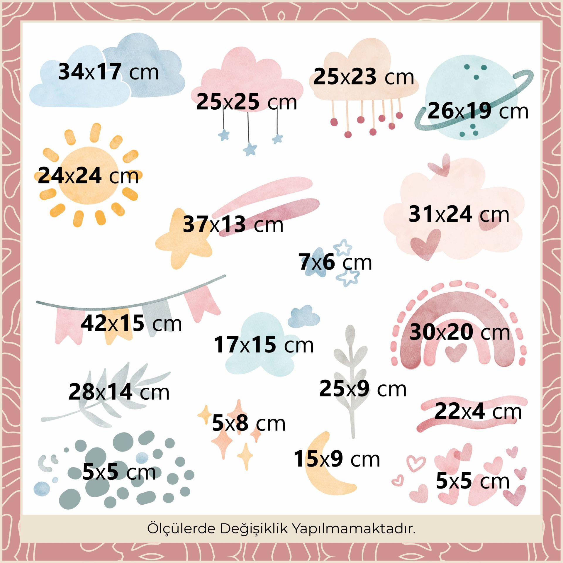 Sulu Boya Gökyüzü Sticker