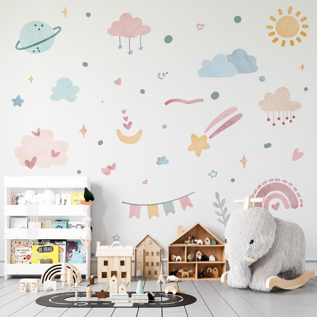 Sulu Boya Gökyüzü Sticker