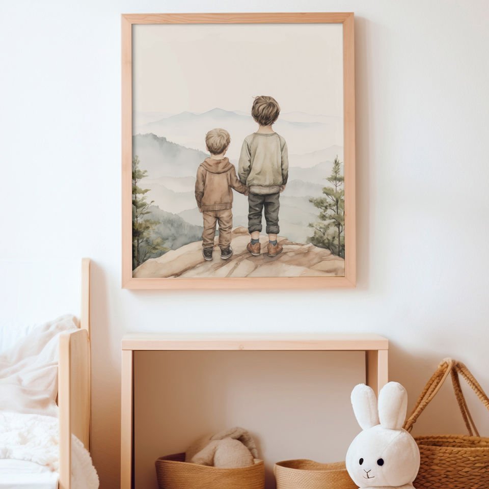 Abi Kardeş Dekor Tablo 30x42 cm (A3 Ebadı) - Askılı Tablo