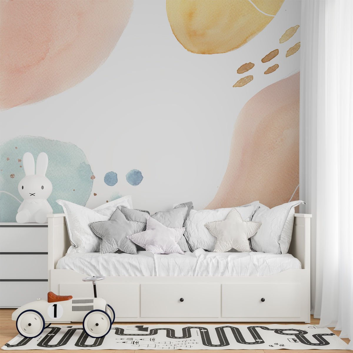 Soyut Sulu Boya Şekiller Duvar Kağıdı