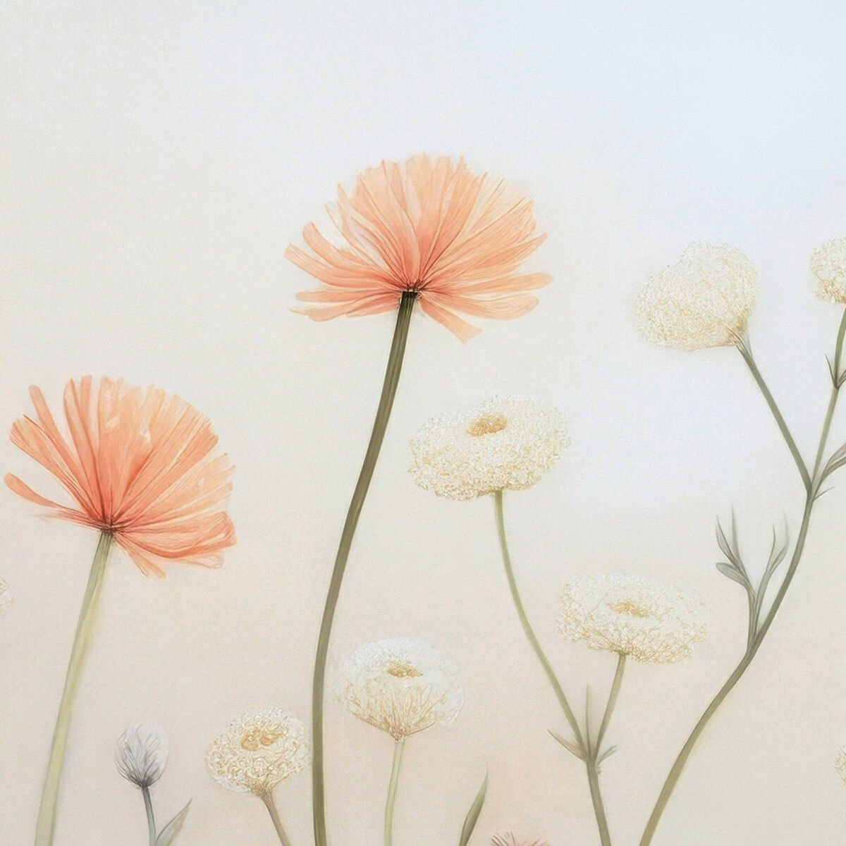 Pastel Çiçekler Duvar Kağıdı