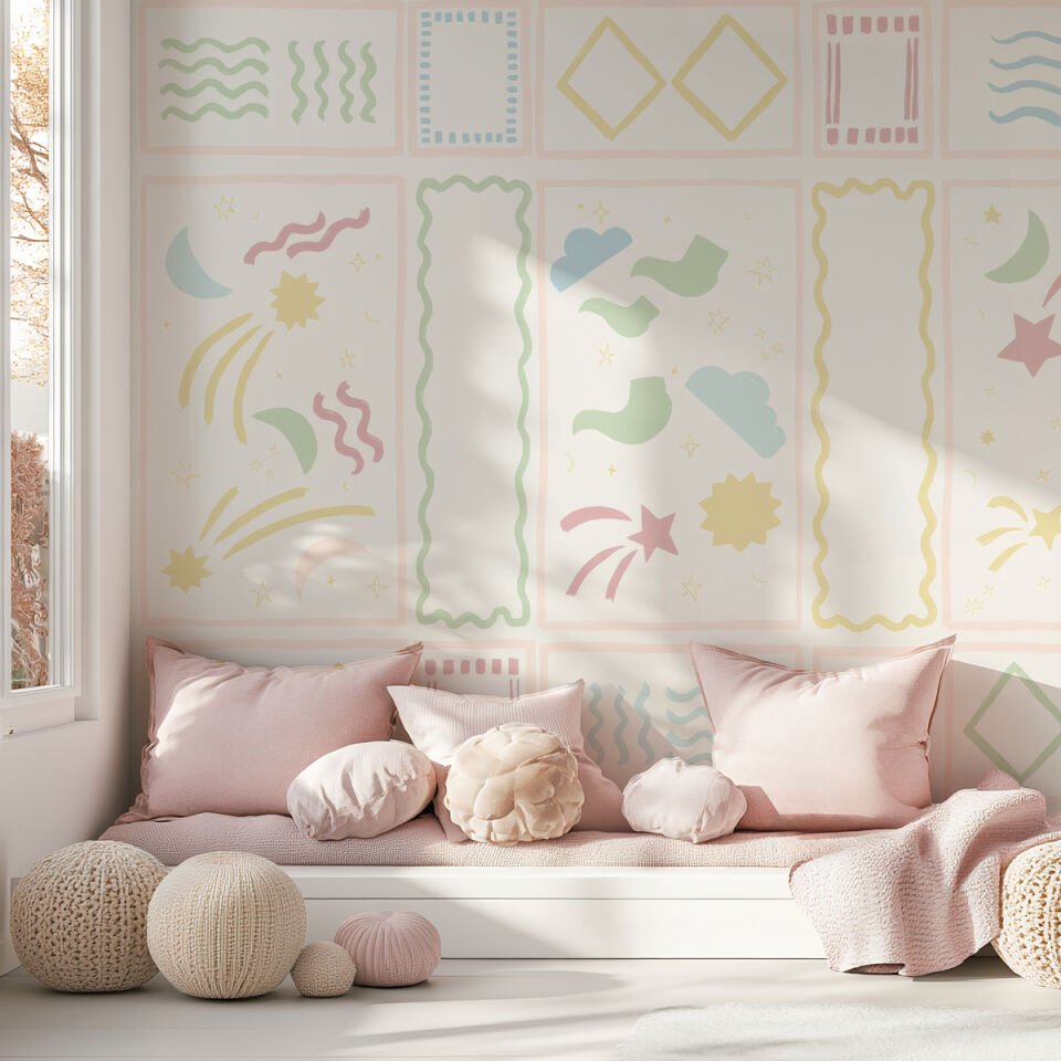 Panel Şekiller Duvar Kağıdı