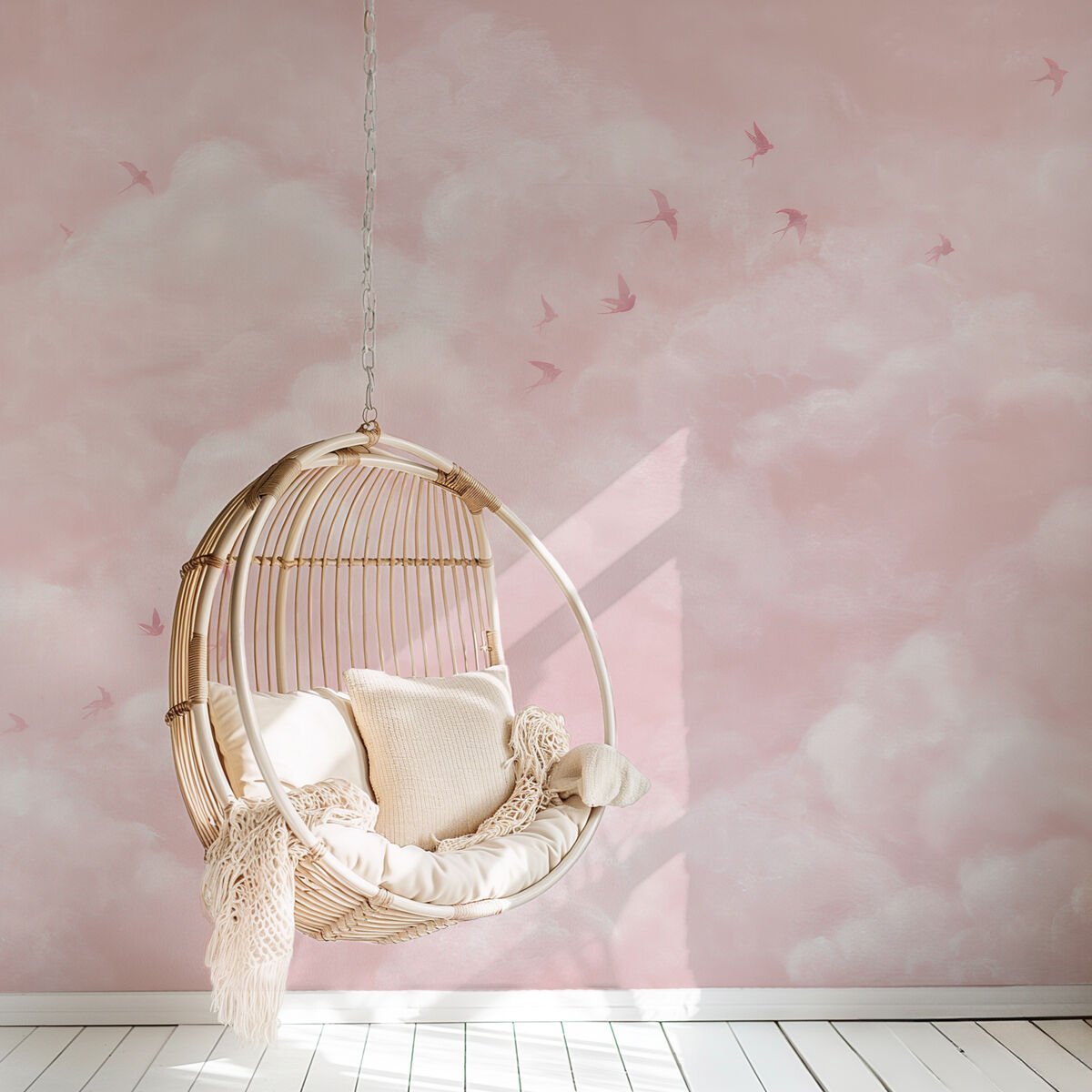 Pembe Gökyüzü ve Martılar Duvar Kağıdı