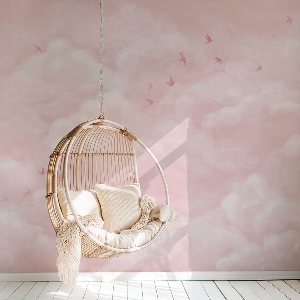 Pembe Gökyüzü ve Martılar Duvar Kağıdı