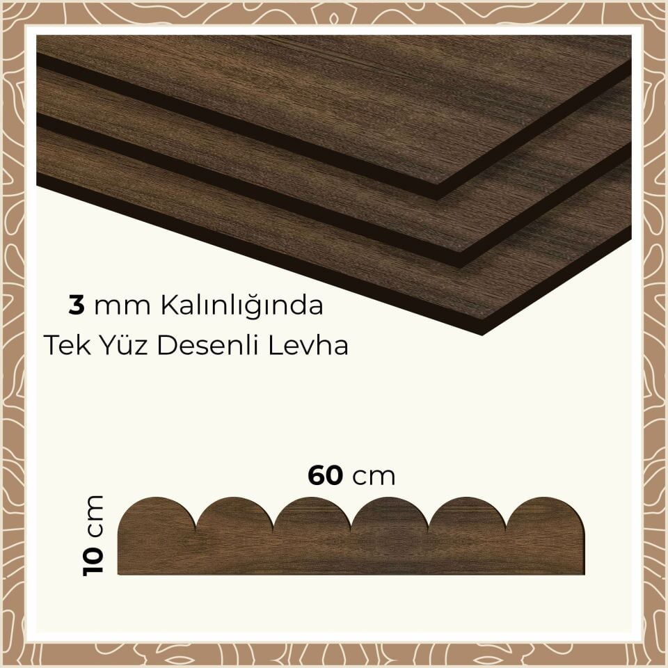 Kalın Dalgalı Ahşap Çıta