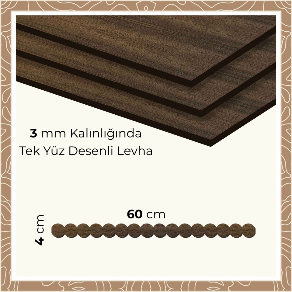 Sıralı Yuvarlak Ahşap Çıta