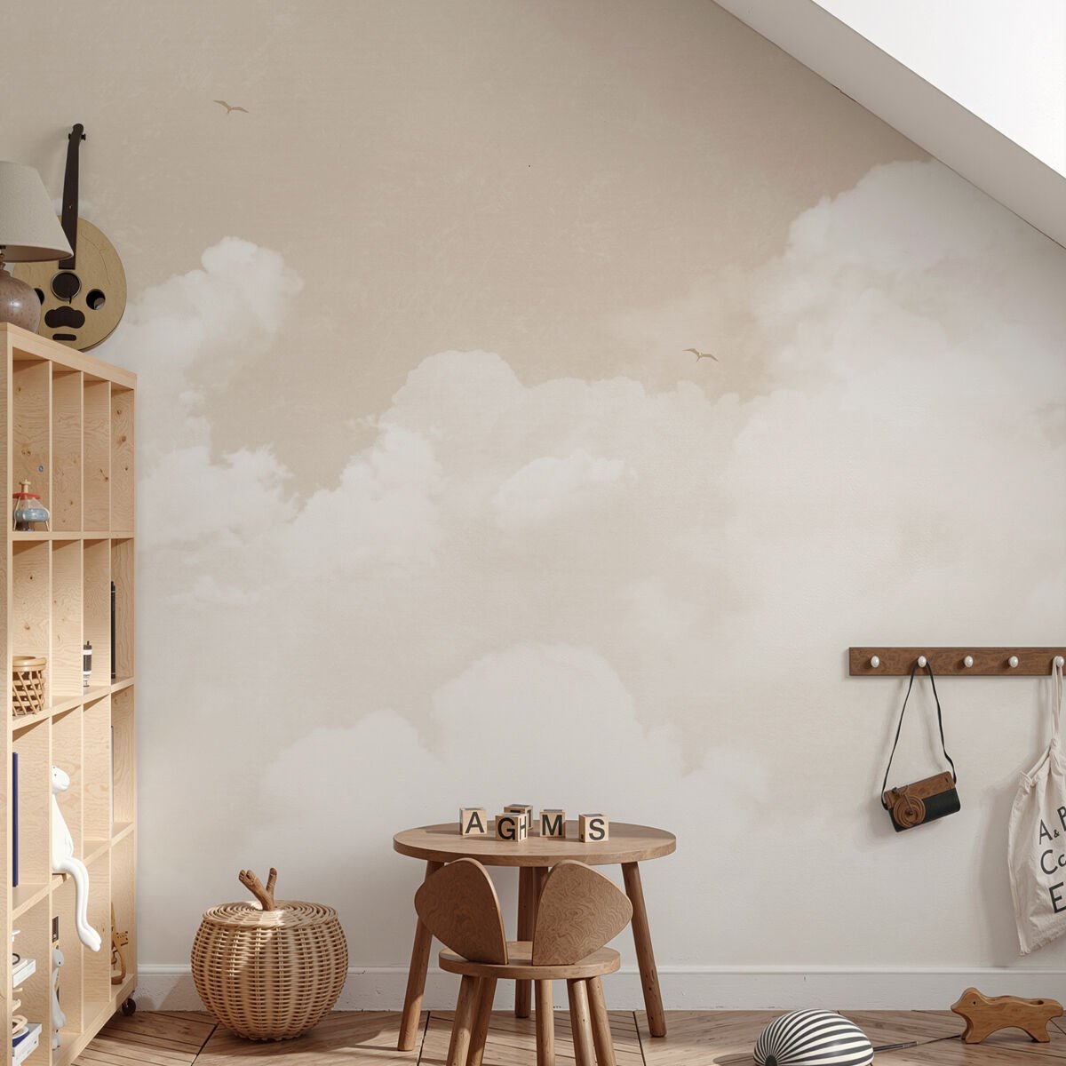 Bej Gökyüzü ve Bulutlar Duvar Kağıdı