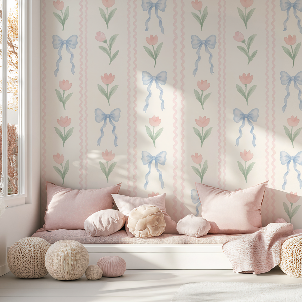 Kurdeleler ve Çizgiler Duvar Kağıdı