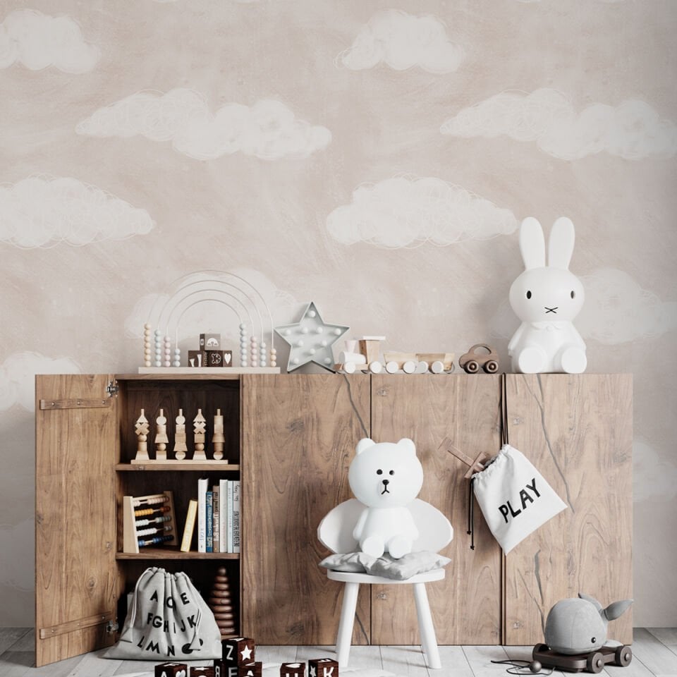 Bej Gökyüzü ve Bulutlar Duvar Kağıdı