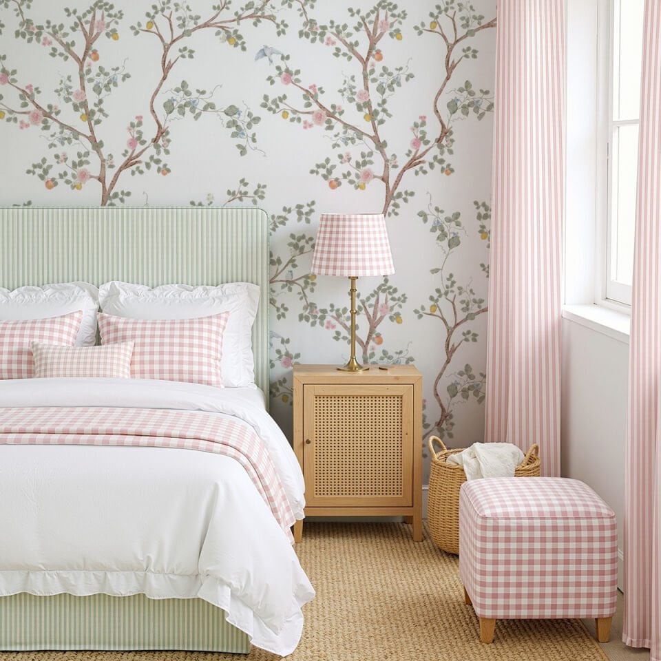 Sarmaşık Yapraklar ve Çiçekler Duvar Kağıdı