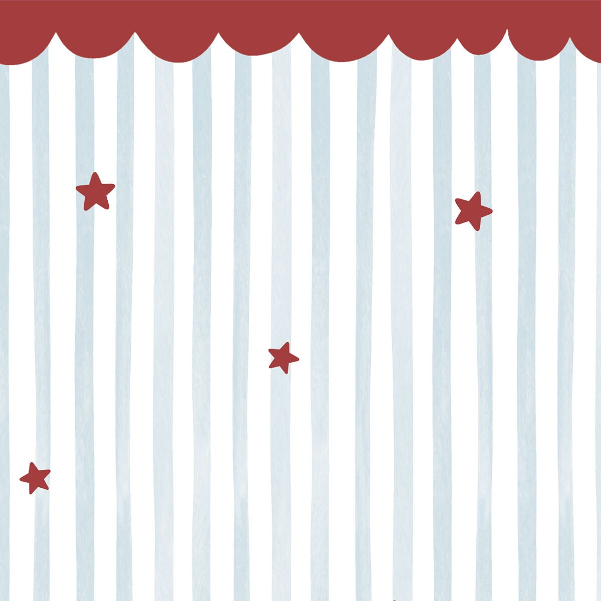 Fırfırlı ve Yıldızlı Çizgiler Duvar Kağıdı