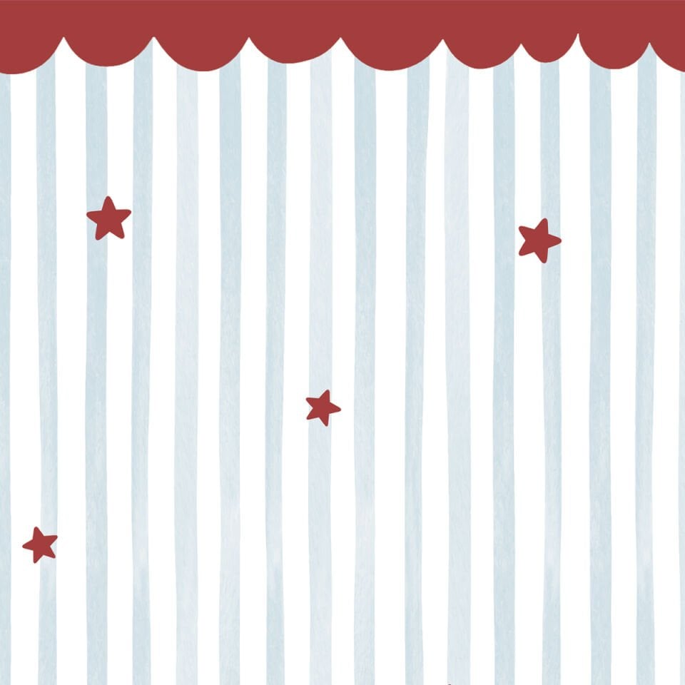 Fırfırlı ve Yıldızlı Çizgiler Duvar Kağıdı