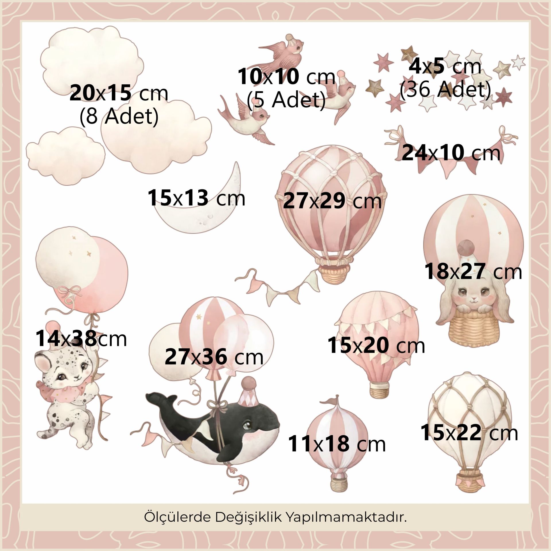 Sevimli Hayvanlar Pembe Sticker