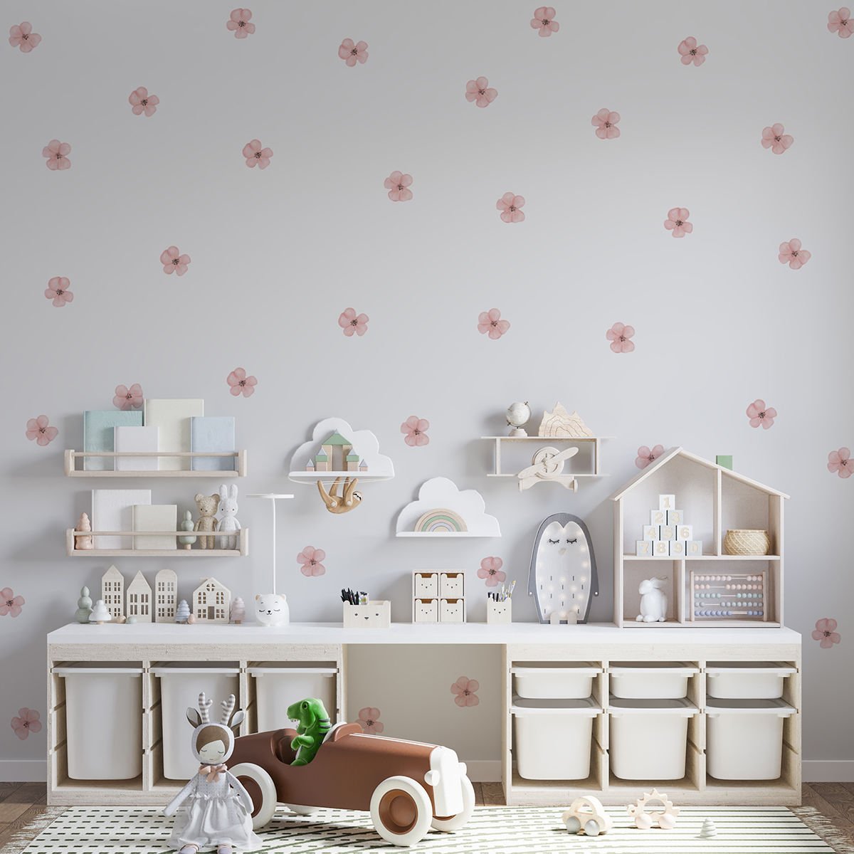 Pembe Çiçekler Sticker