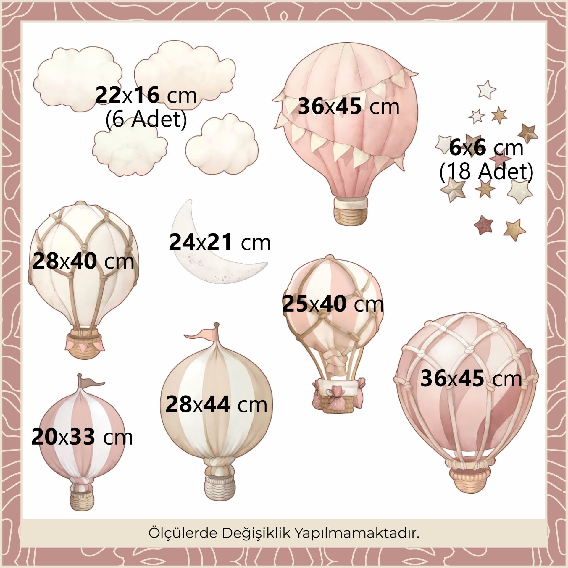 Pembe Balonlar Sticker