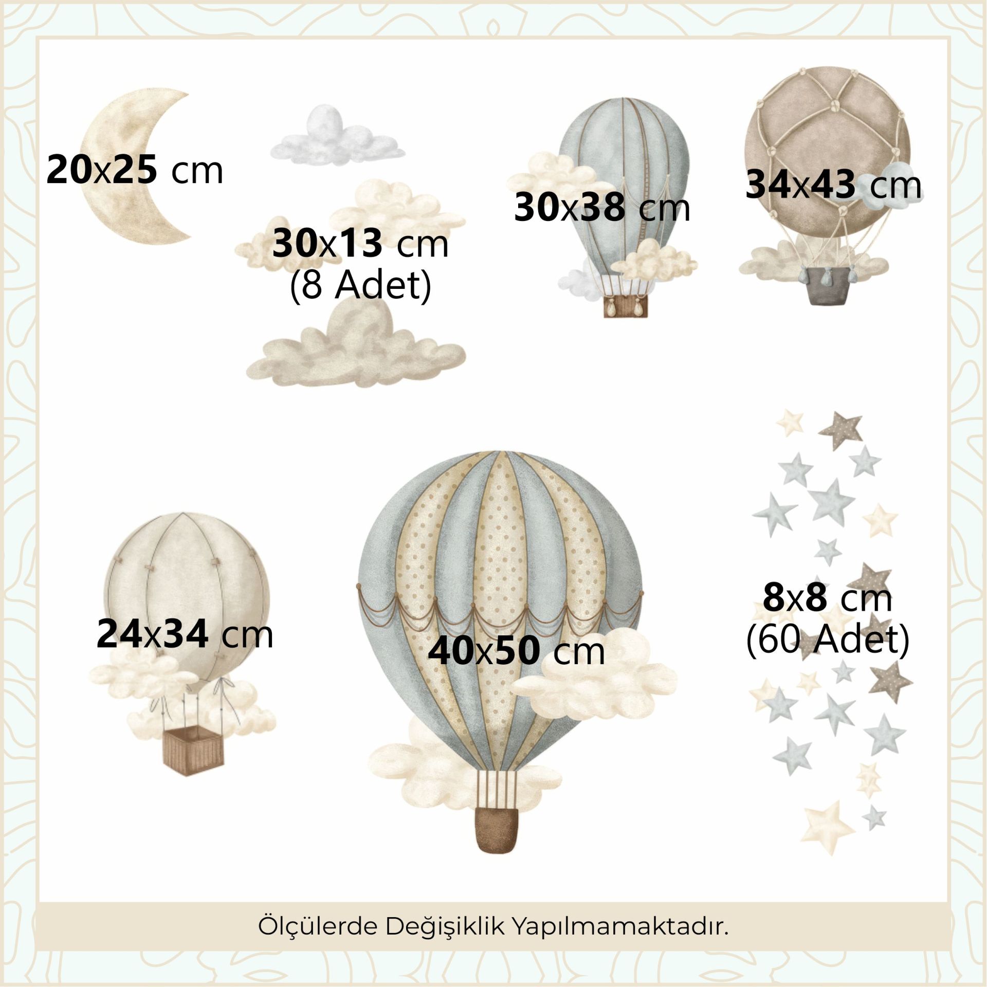 Mavi Gri Balonlar Sticker