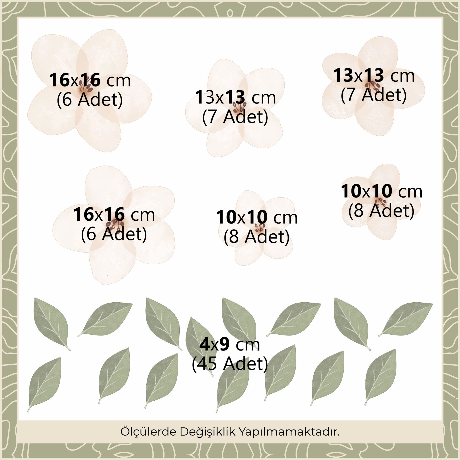 Çiçekler ve Yapraklar Sticker