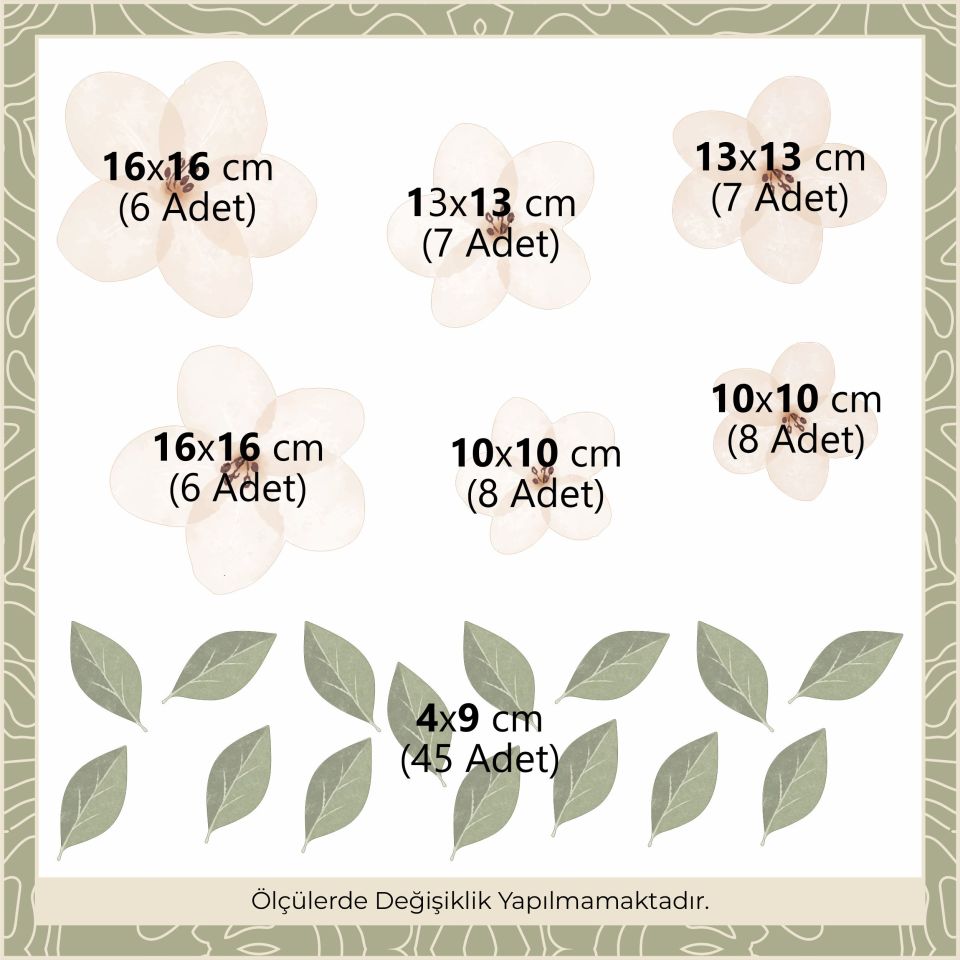 Çiçekler ve Yapraklar Sticker