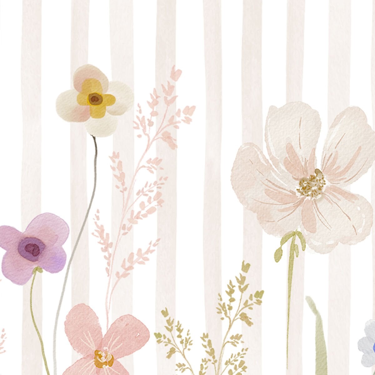 Çizgiler ve Çiçekler 2 Duvar Kağıdı