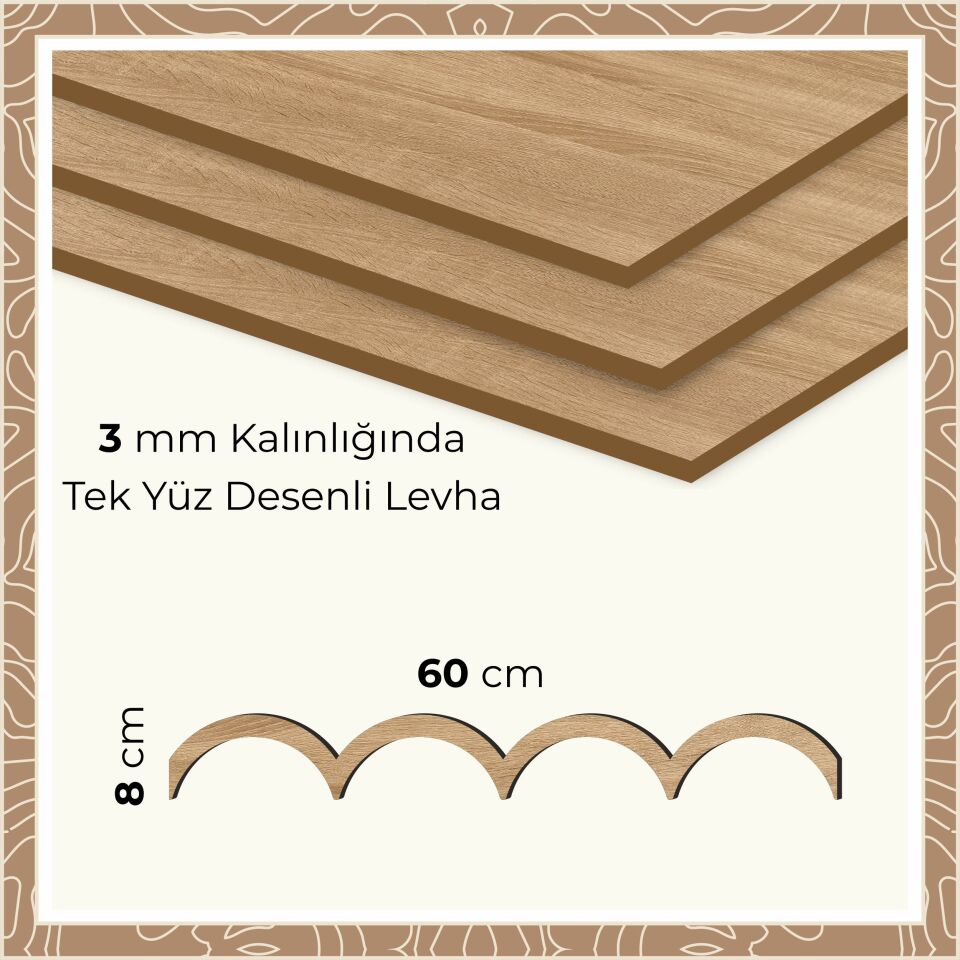 Dalgalı Ahşap Çıta Açık