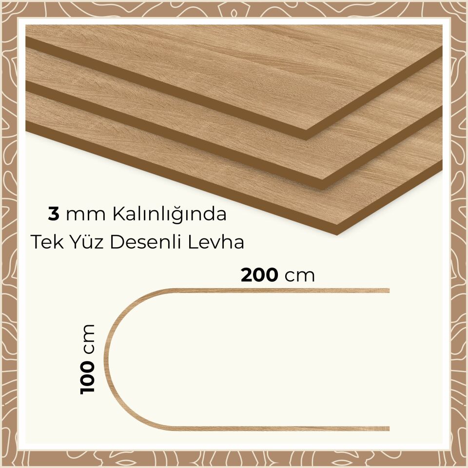 Arch Düz Ahşap Çıta Açık
