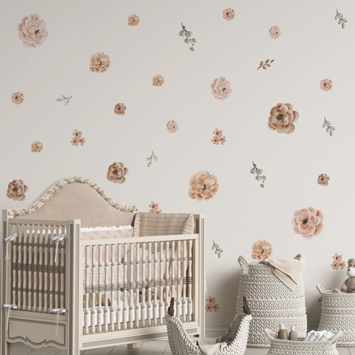 Kahverengi Çiçekler Sticker